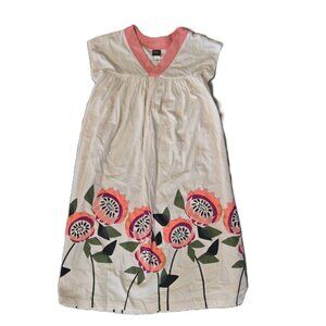 Tea Collection Cream With Coral Flower Dress/ Tunic